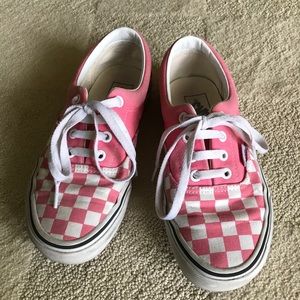 Pink Checkerboard Vans